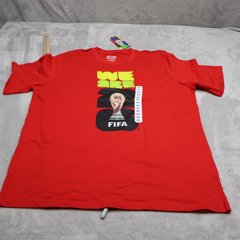 FIFA World Cup 2026 Shirt Mens XL Red Football Fan Gear Graphic Tee $20 NEW